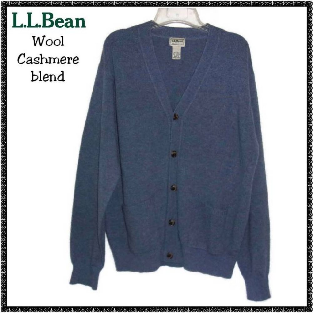 LL BEAN Sweater M Button WOOL / CASHMERE